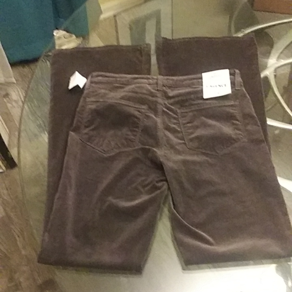 NWOT L'Agence charcoal grey velvet pant Sz.28